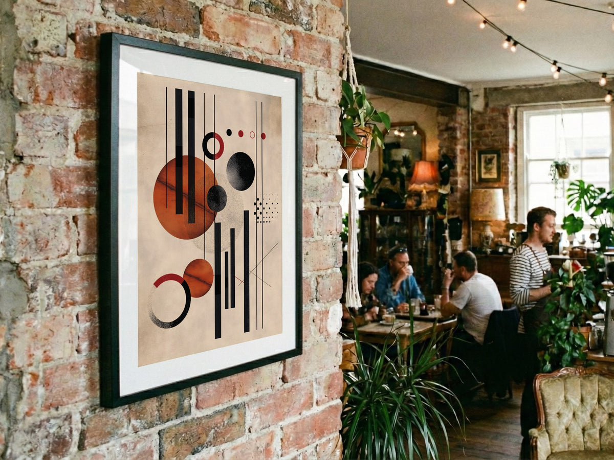 Rust Musical Line Abstract Poster