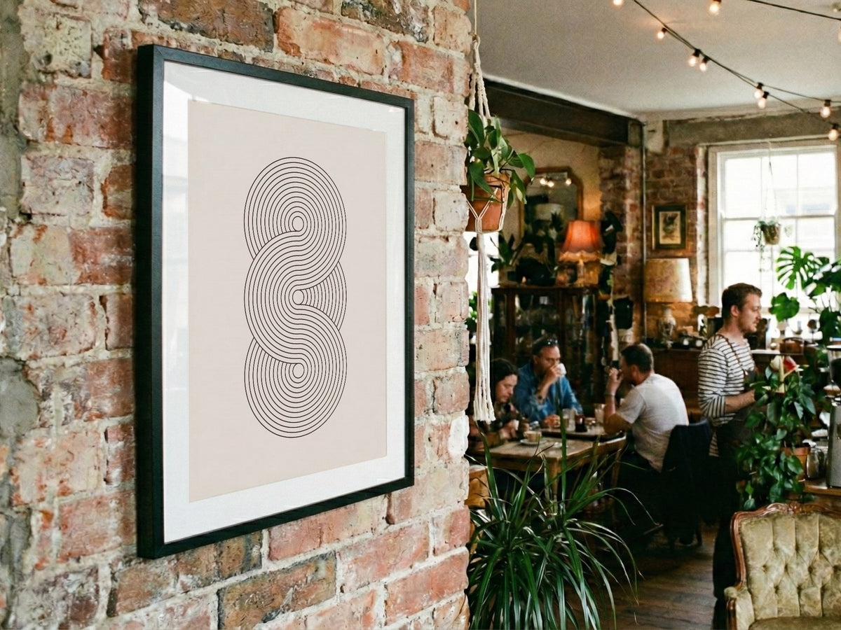 Grey Vertical Knot Abstract Poster