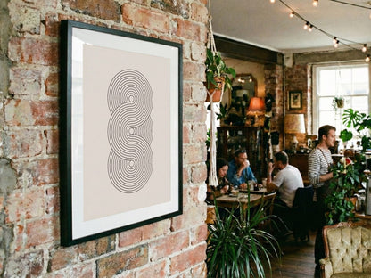 Grey Vertical Knot Abstract Poster