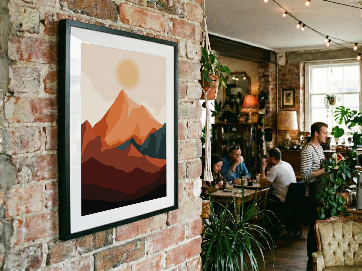 Orange Mountain Layers Poster