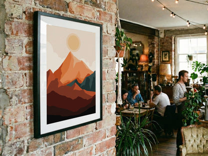 Orange Mountain Layers Poster
