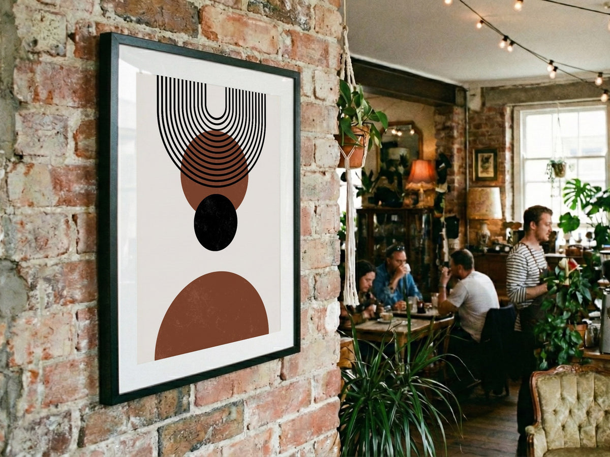 Rust and Black Concentric Balance Poster