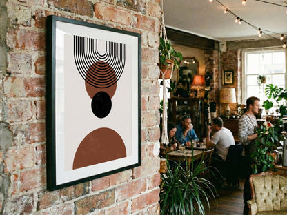 Rust and Black Concentric Balance Poster