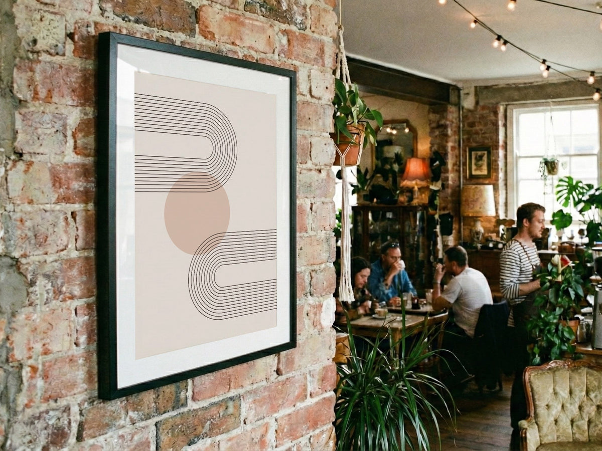 Peach S-Curve Stripe Poster