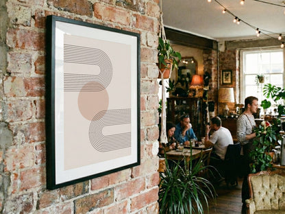 Peach S-Curve Stripe Poster