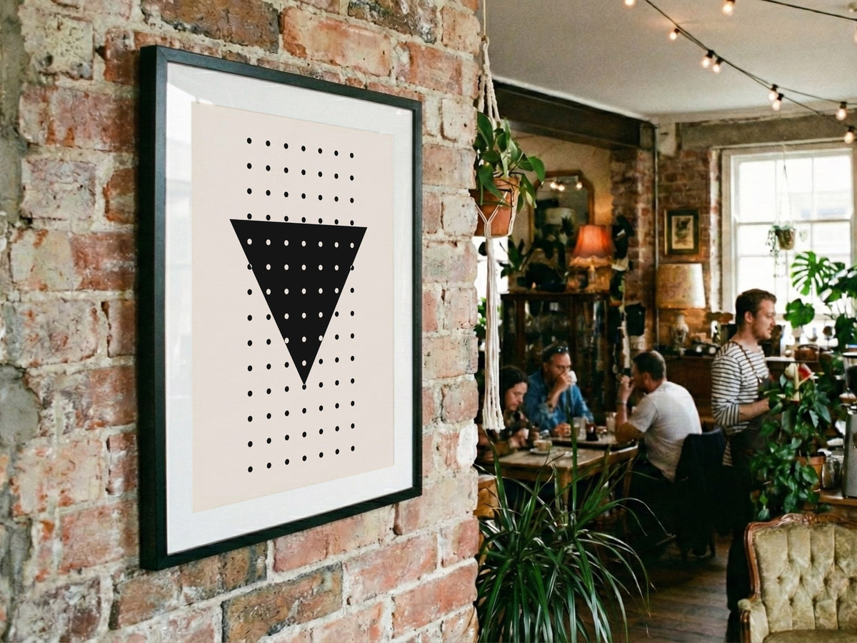 Black Dotted Triangle Graphic Poster
