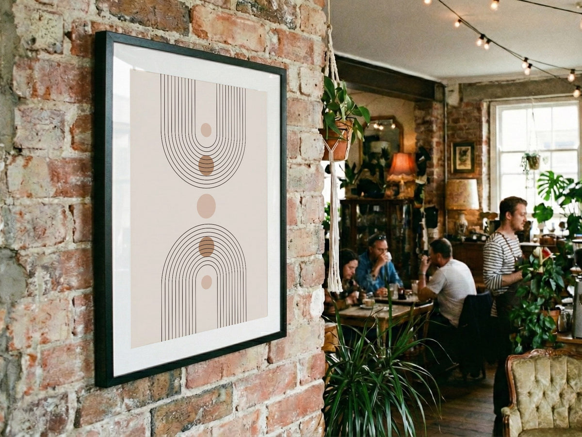 Taupe Double Arch Dot Poster