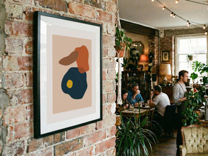 Terracotta Navy Offset Stack Abstract Poster