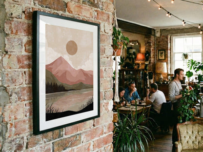 Dusty Rose Mountain Layers Poster