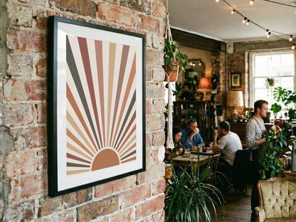 Terracotta Sunray Geometric Poster