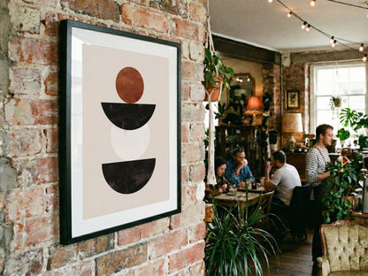 Brown Stacked Bowl Shapes Poster