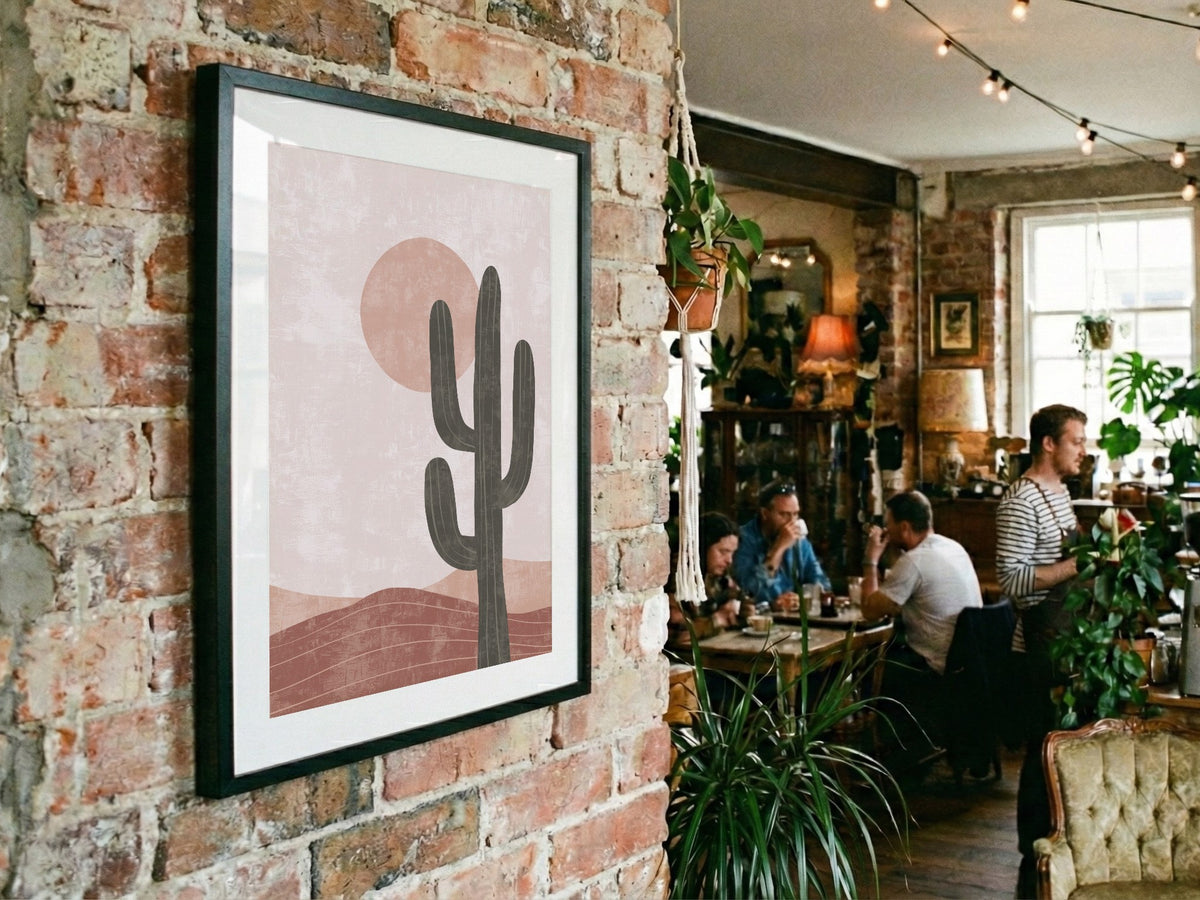 Blush Desert Cactus Poster