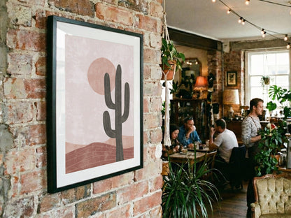 Blush Desert Cactus Poster