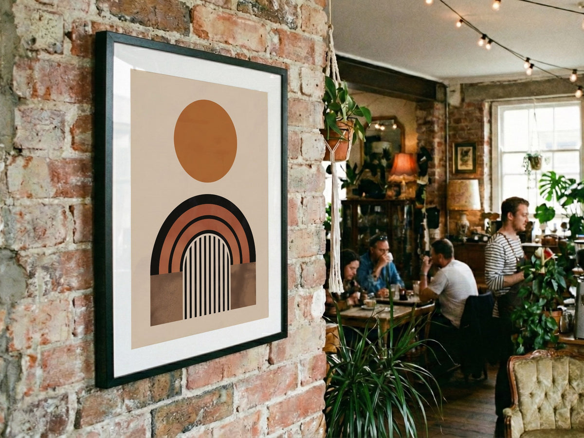 Ochre Orb and Rainbow Poster