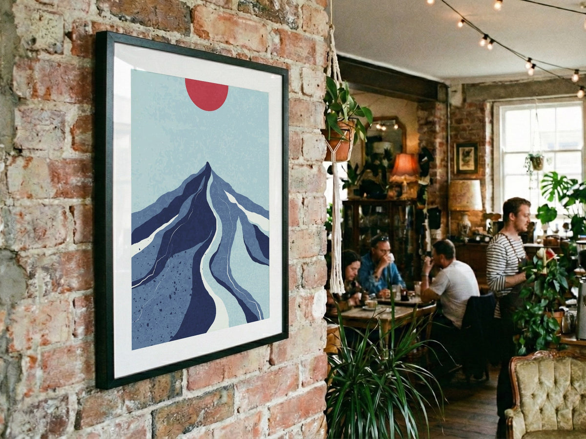 Blue Mountain River Abstract Poster