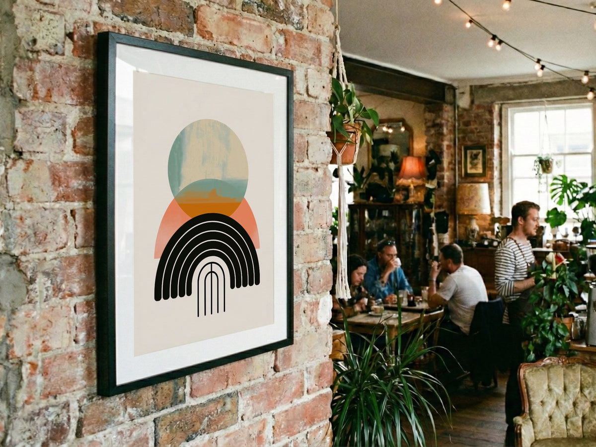 Pastel Orb and Rainbow Poster