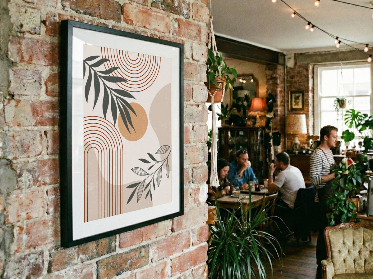 Terracotta Botanical Curve Poster