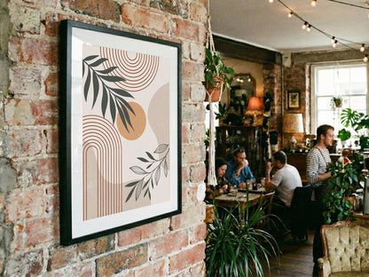 Terracotta Botanical Curve Poster