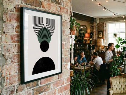 Green Hanging Circle Geometric Poster