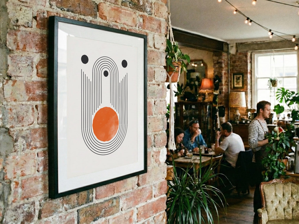 Orange Arched Circle Abstract Poster