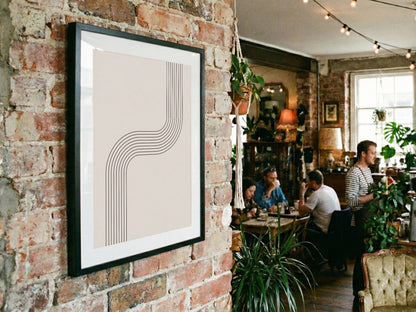 Taupe Gentle Bend Line Poster