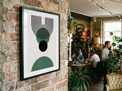 Green and Black Concentric Balance Poster