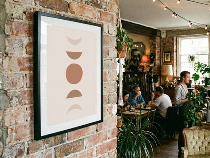 Beige Stacked Moon Shapes Poster