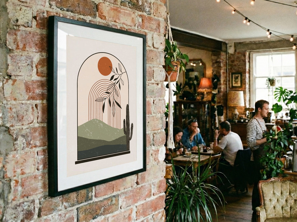 Cream Arch Botanical Cactus Poster