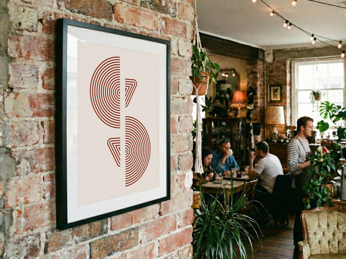 Blush Mirrored Curves Abstract Poster