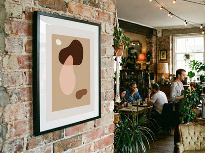 Brown Cream Organic Balance Abstract Poster