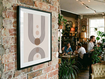 Taupe Long U-Line Medallion Poster
