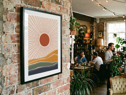 Terracotta Sunburst Hills Poster