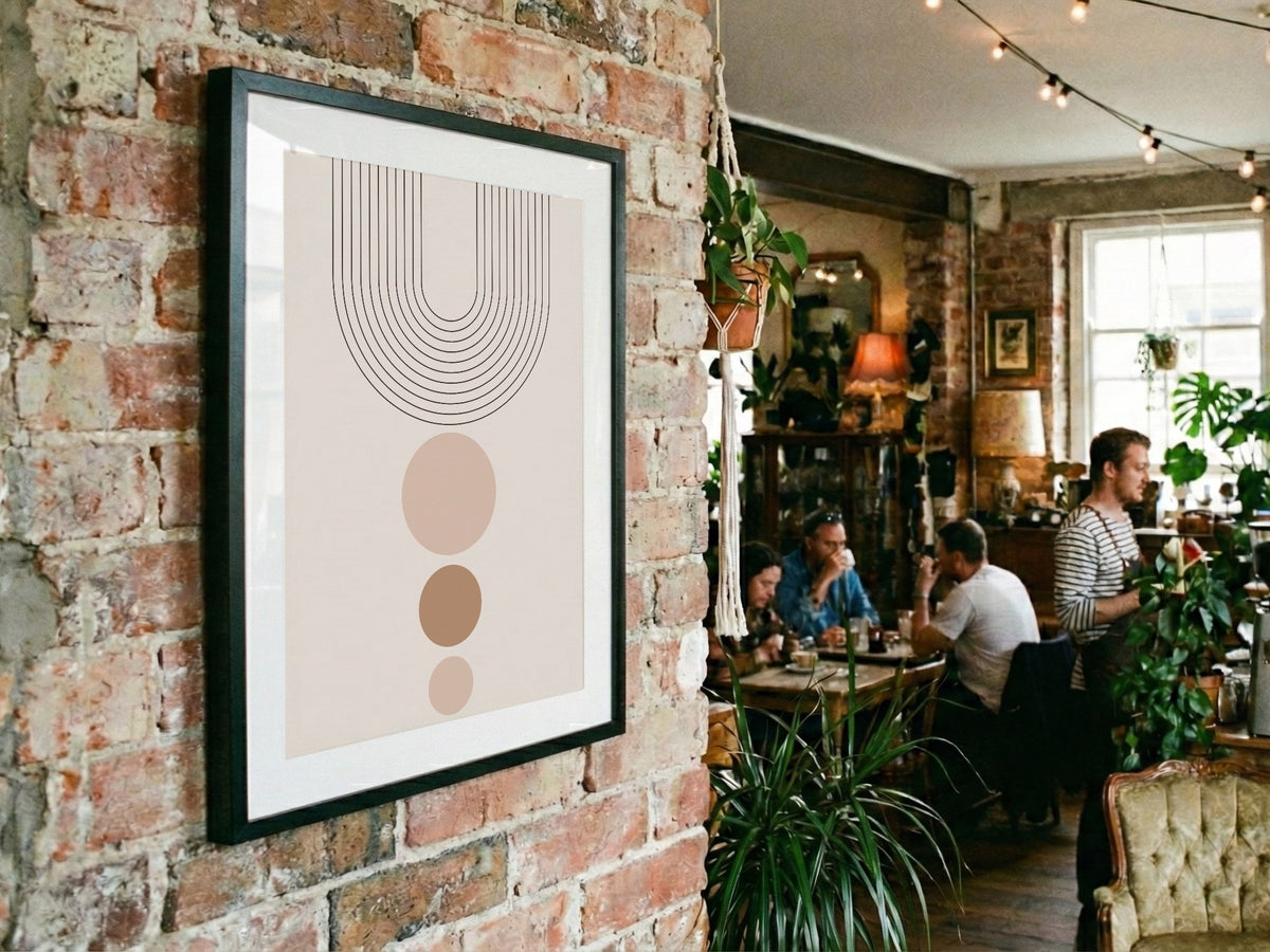 Taupe Circle Column Balance Poster