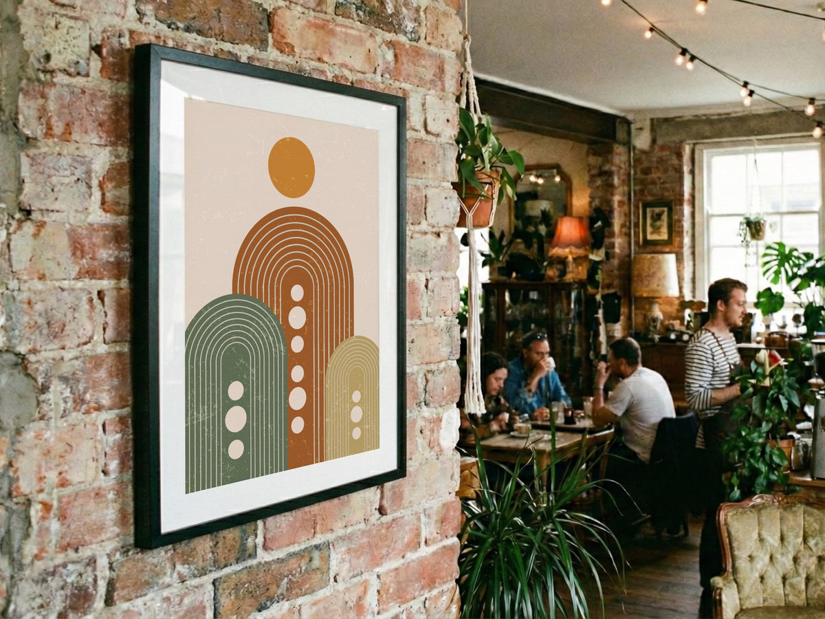 Orange and Sage Boho Arch Poster