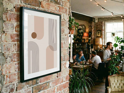 Taupe Peach Modular Columns Poster