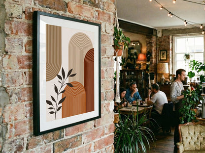 Brown Botanical Corner Arch Poster