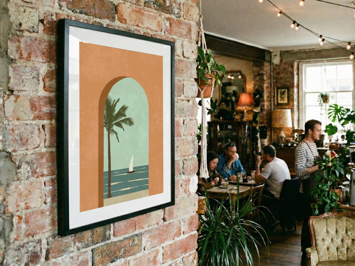 Terracotta Palm Arch Poster
