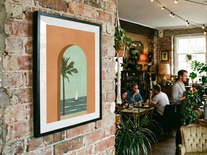 Terracotta Palm Arch Poster