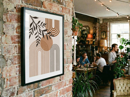 Beige Botanical Rainbow Poster