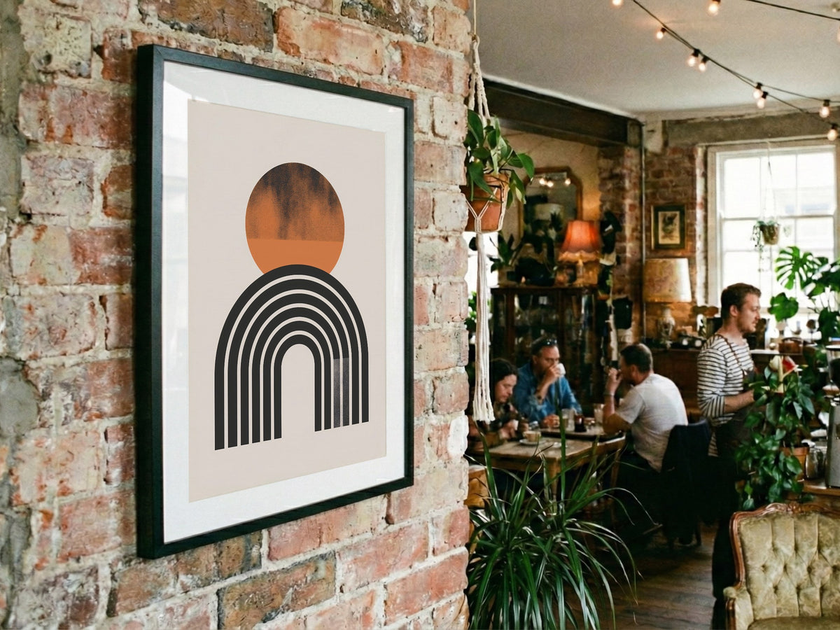 Rust Rising Sun Arch Poster