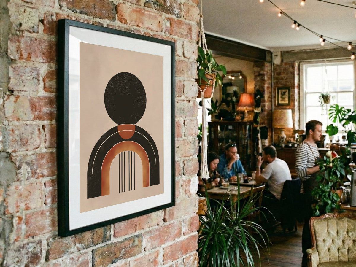 Black Stacked Orb Arch Poster