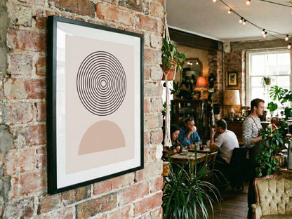 Grey Concentric Circle Balance Poster