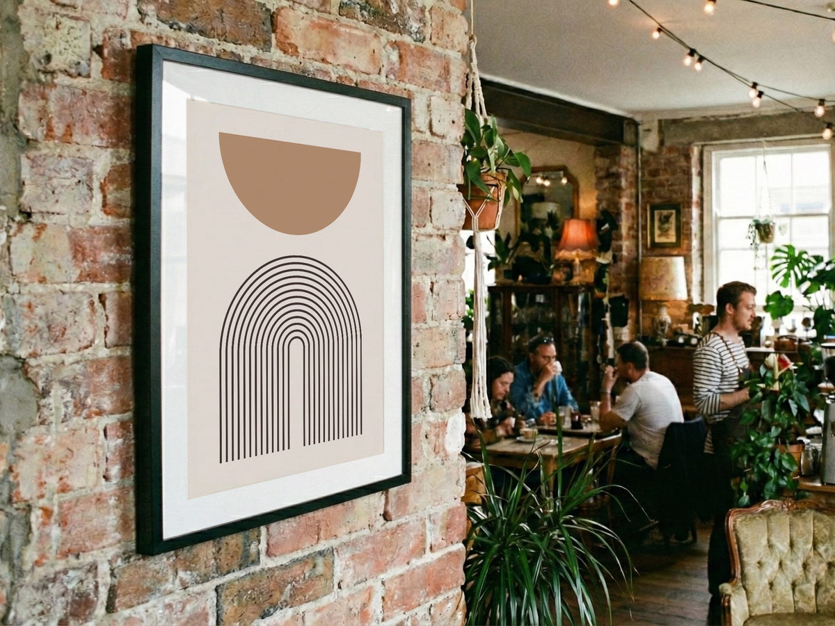Taupe Bowl Rainbow Arch Poster
