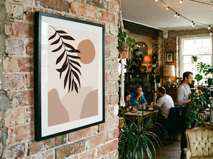 Beige Palm Shadow Abstract Poster