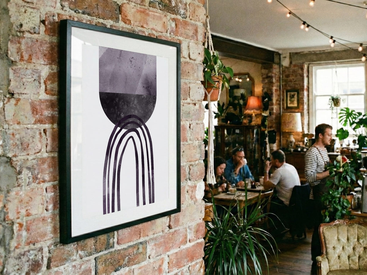 Charcoal Arc and Orb Poster