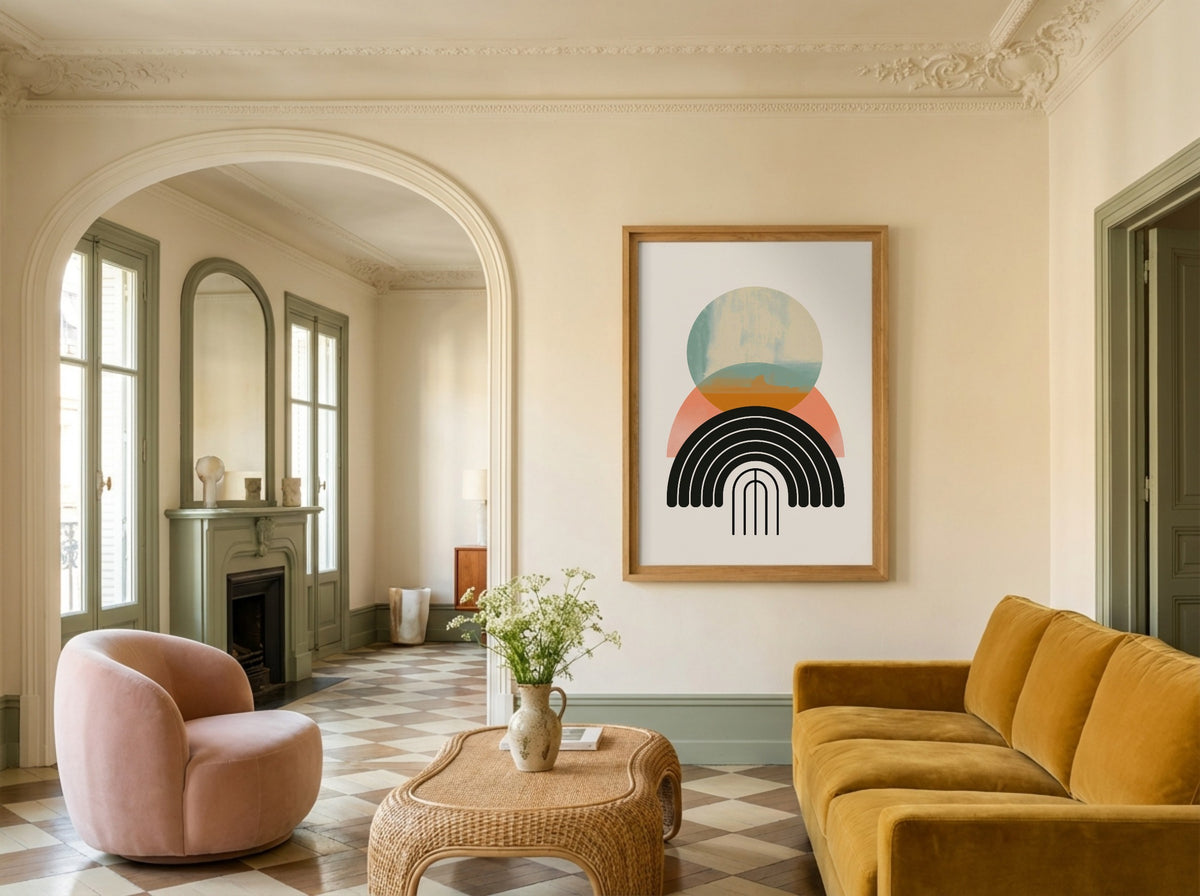 Pastel Orb and Rainbow Poster