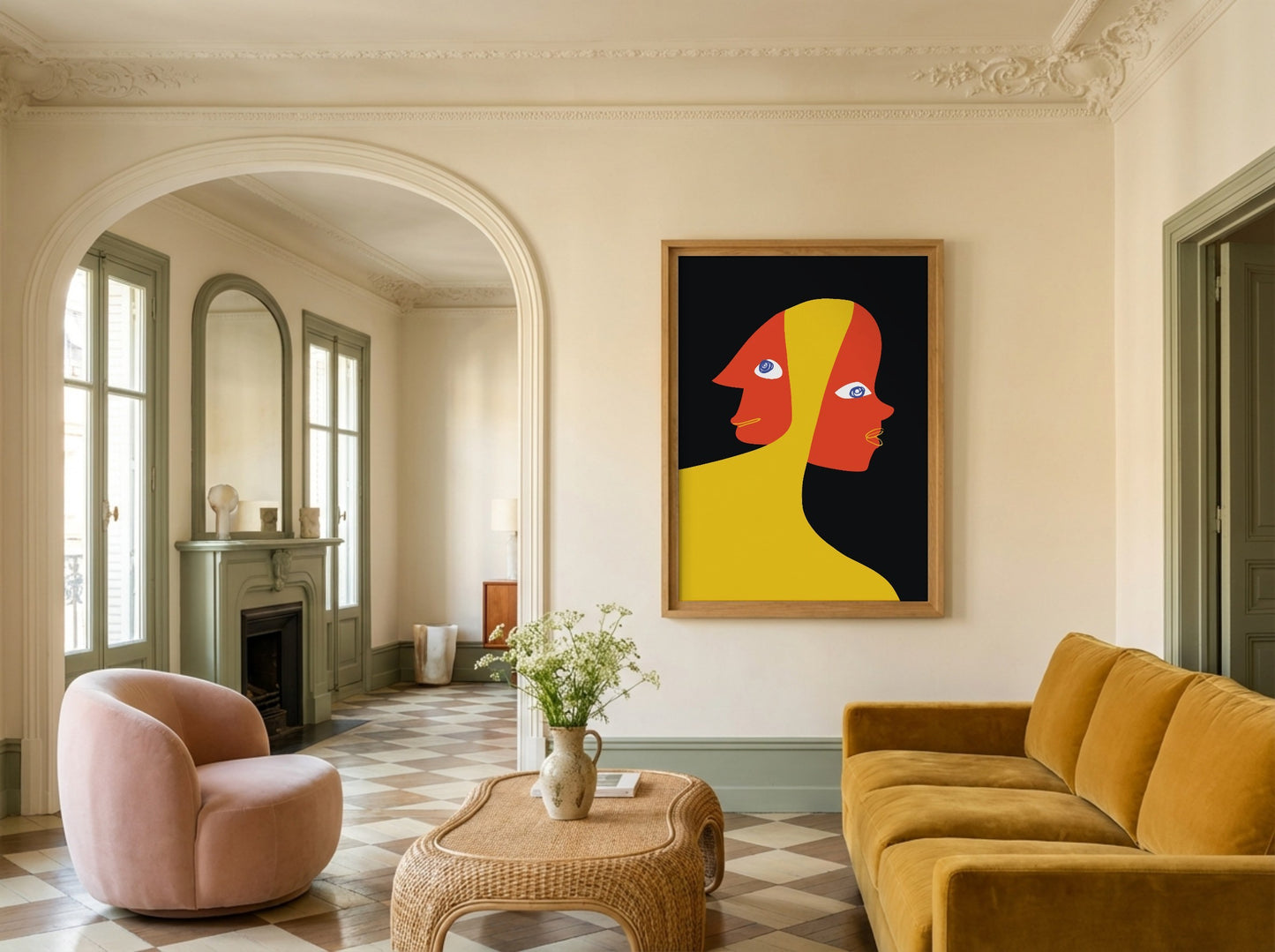 Red Yellow Black Bold Abstract Poster