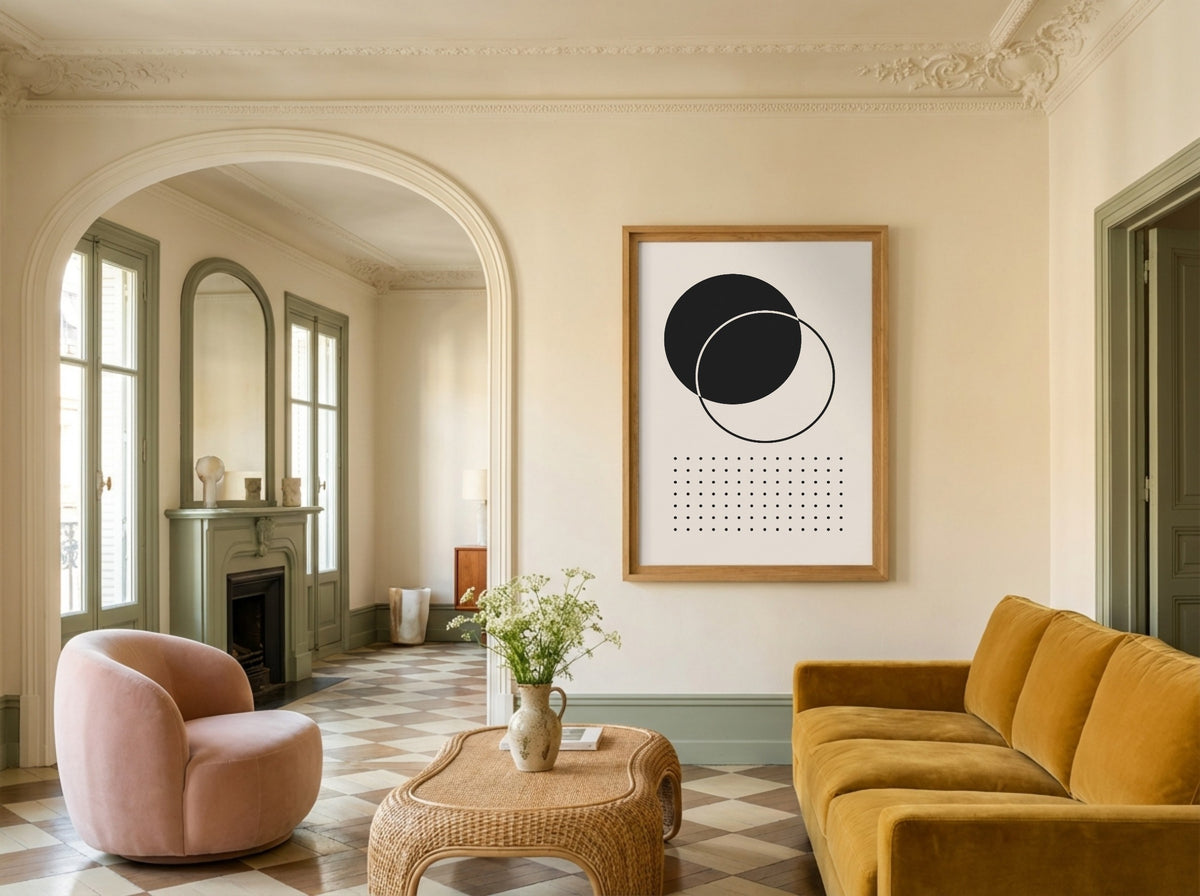 Black Interlocking Circles Poster
