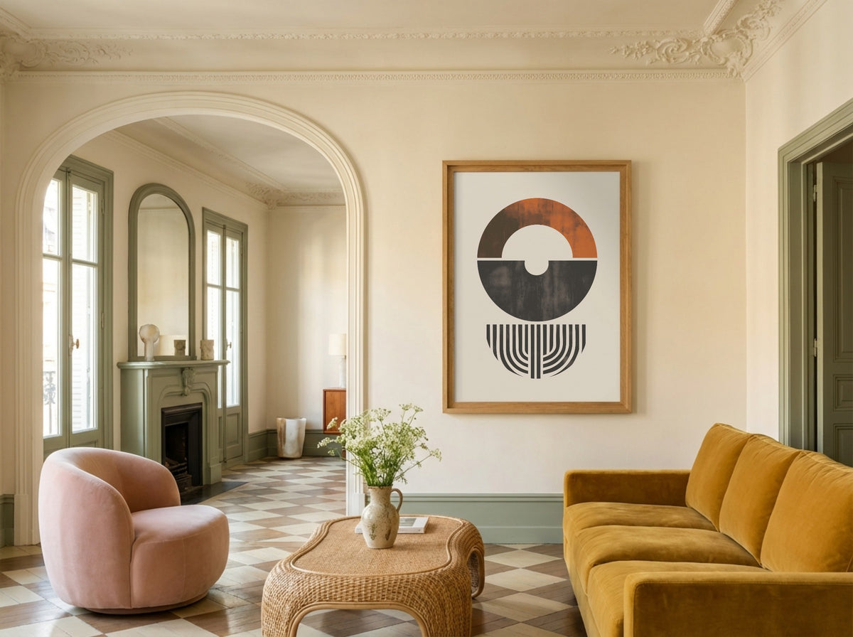 Black Split Circle Totem Poster