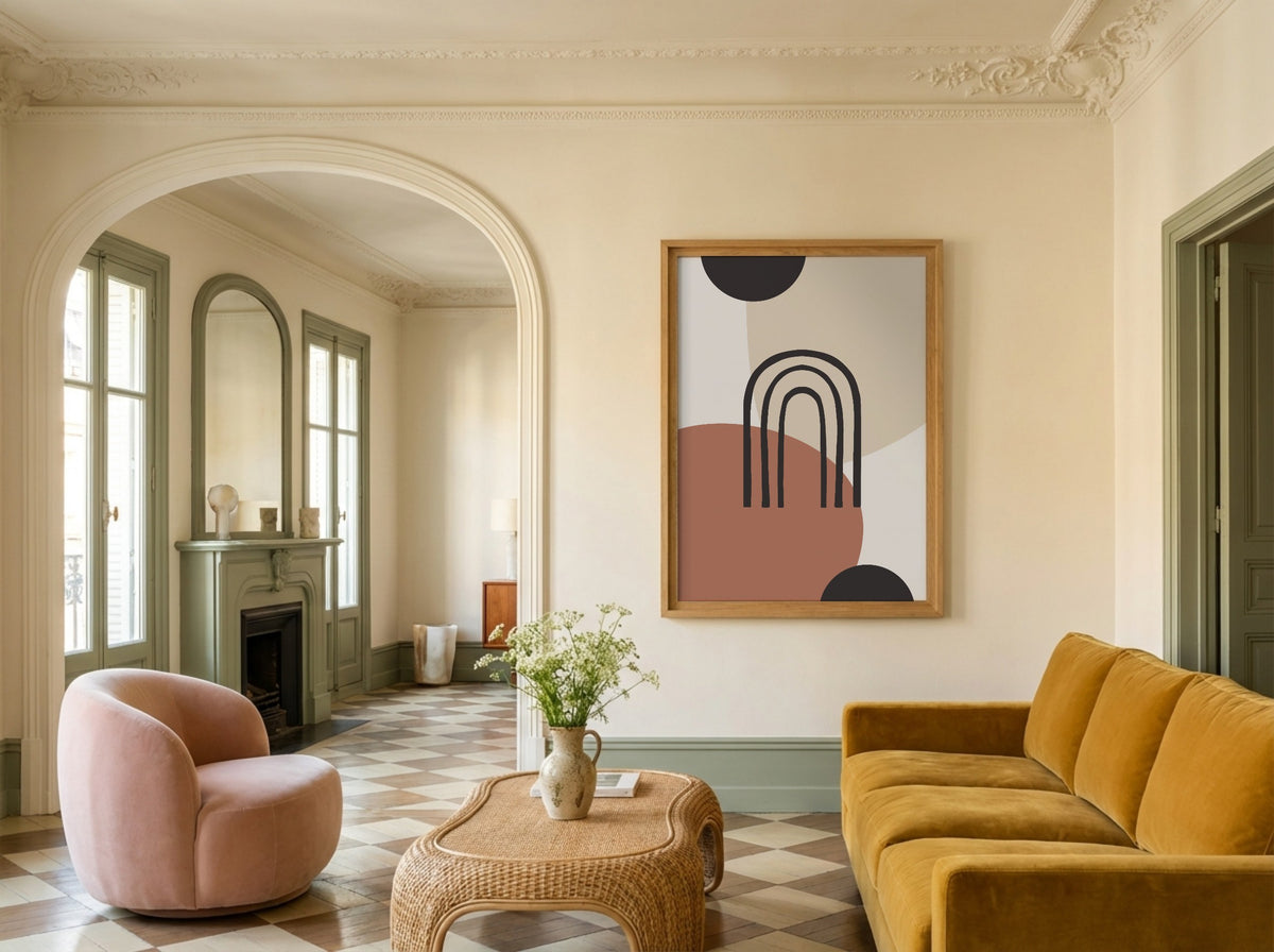Terracotta Architectural Arch Poster